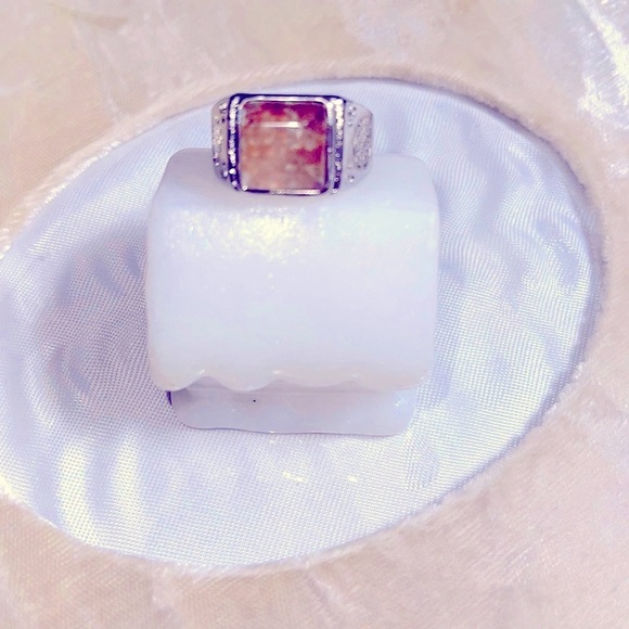 Ghost quartz square ring Adjustable - Picture 1 of 8